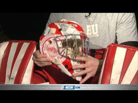 Kieran Millan Kieran Millan Shows Off His Boston University Goalie Mask