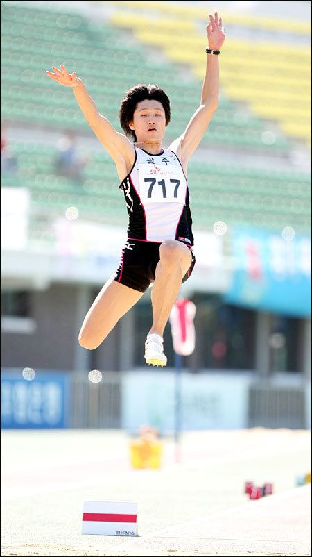Kim Deok-hyeon Kim Deokhyeon jumps in the mens long jump final at