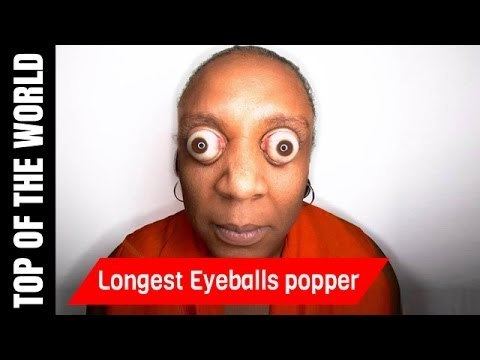 Kim Goodman, "furthest eyeball popper" in the Guinness Book of World Records.