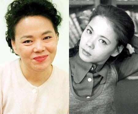On the left, Kim Soo-mi smiling and wearing a white shirt. On the right, Kim Soo-mi with a fierce look.