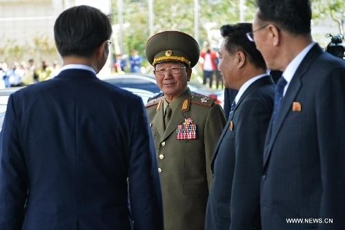Kim Yang-gon DPRK highlevel officals arrive in Incheon for Asiad