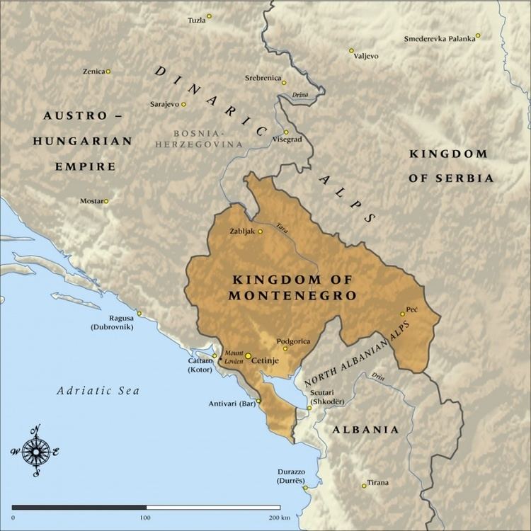 Kingdom of Montenegro Europeana 19141918 Map of the Kingdom of Montenegro in 1914