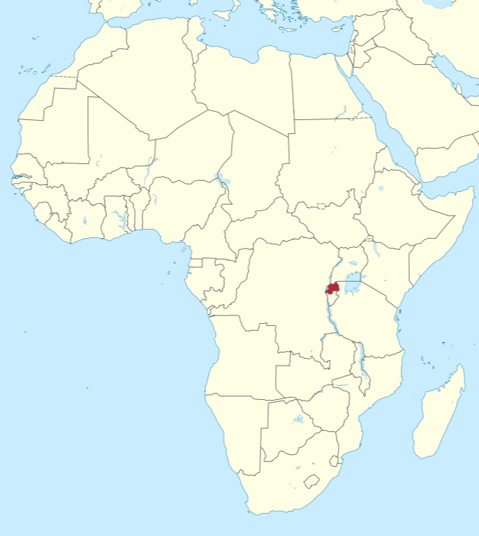 A map shows where Rwanda is located.