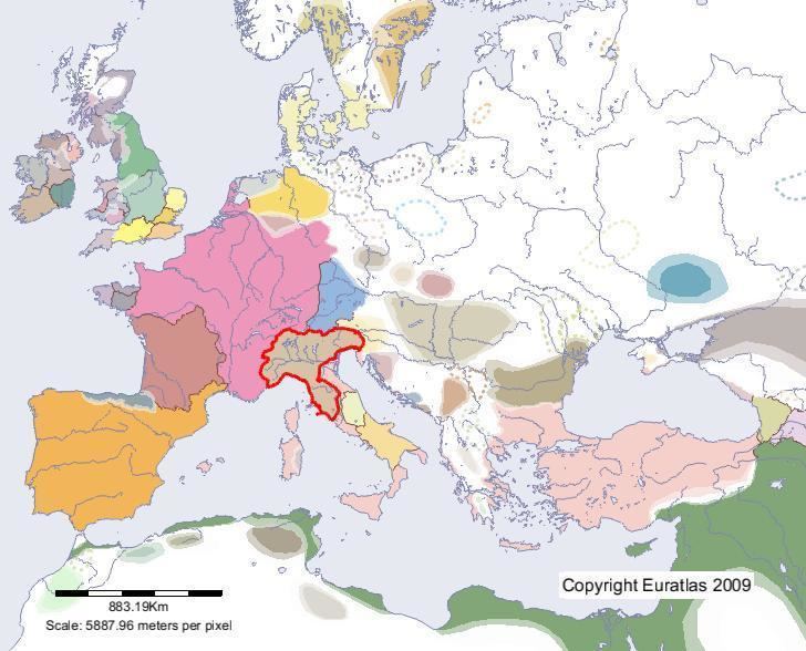 Kingdom of the Lombards Euratlas Periodis Web Map of Italy in Year 700