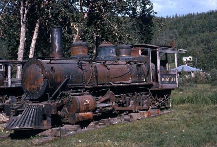 Klondike Mines Railway Out of service train engine of the KMR Klondike Mines Railway