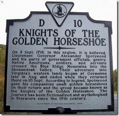 Knights of the Golden Horseshoe Expedition Little Bits of History Along US Roadways Knights of the Golden