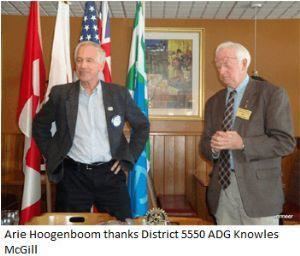 Knowles McGill ADG Knowles McGill Visits Dryden Club Rotary club of Dryden