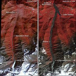Kolka–Karmadon rock ice slide httpsuploadwikimediaorgwikipediacommonsthu