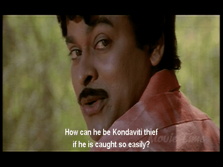 Kondaveeti Donga movie scenes There is romance dancing and eccentric wardrobe as the ladies live out their fantasies in songs with the obliging Raja He is a decent bloke who genuinely 