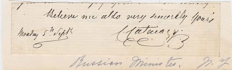 Konstantin Katakazi KONSTANTIN KATAKAZI RUSSIAN DIPLOMAT OUSTED ANTIQUE AUTOGRAPH SIGNED