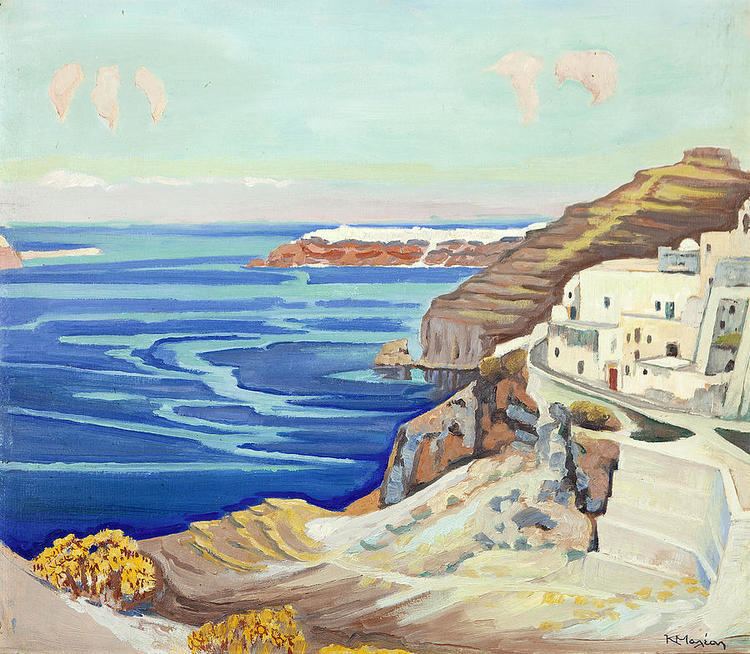 Konstantinos Maleas Santorini Painting by Konstantinos Maleas