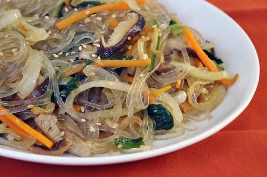Korean noodles Recipe Chap Chae Korean Noodles With Vegetables Kitchn