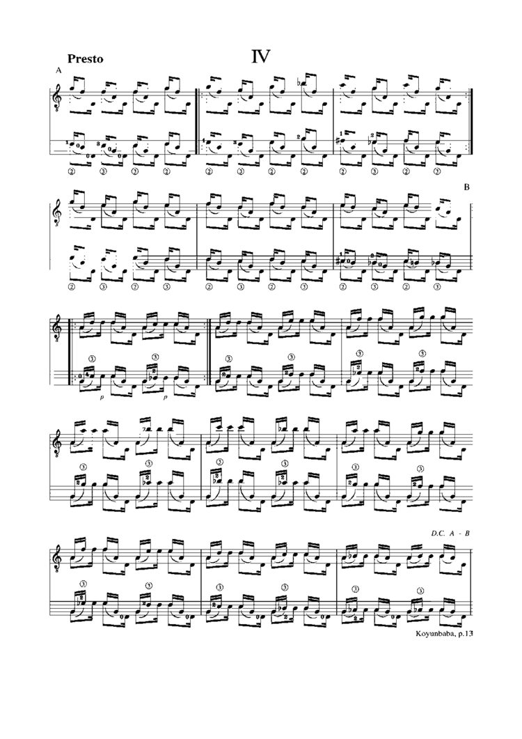 Koyunbaba KoyunbabaShepherd Suite for Guitar notes sheet music