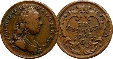 Kreuzer Coin Value Austria 1 Kreuzer Franz 1749 to 1765