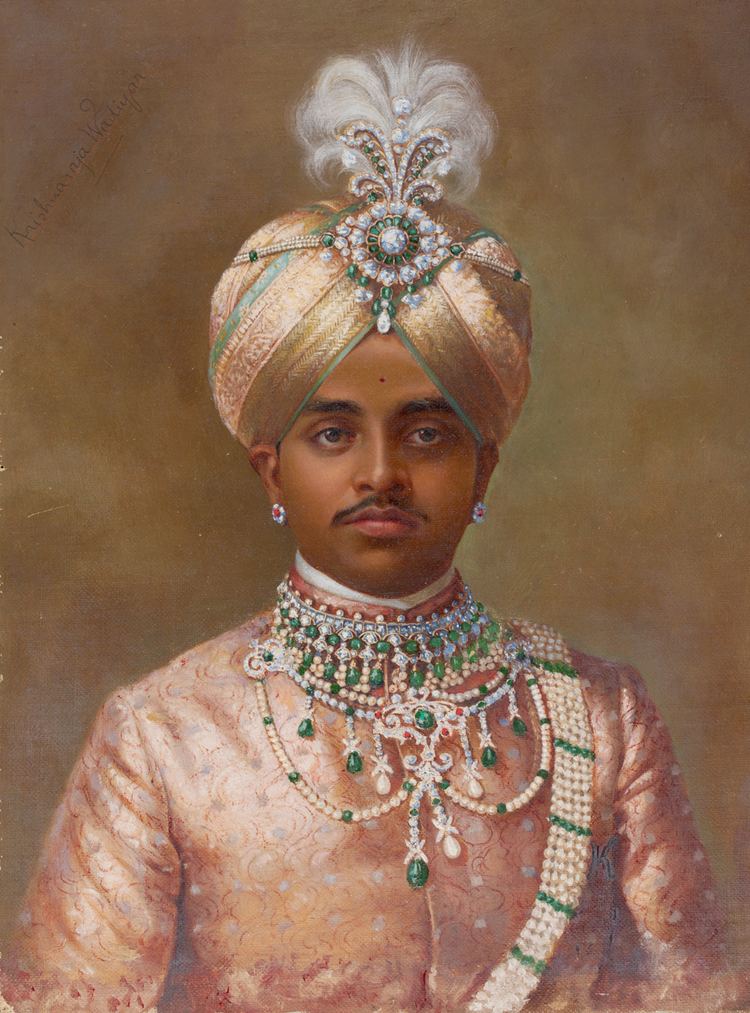 Krishna Raja Wadiyar IV wearing a royal prince attire