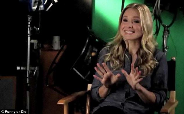 Kristen Bell Kristen Bell inks up for Funny or Die skit as she jokes I have 214