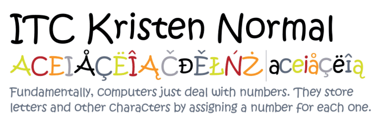 Kristen (typeface) ITC Kristen Normal Fontscom