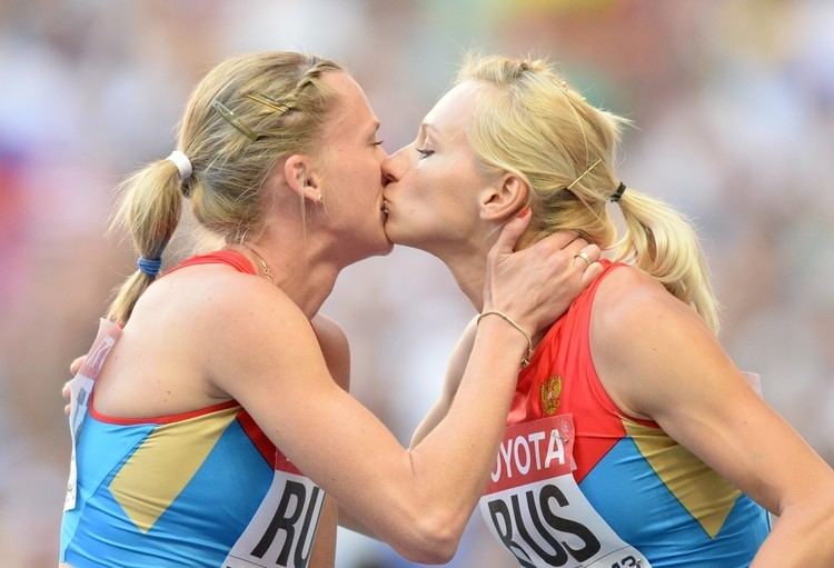 Kseniya Ryzhova Podium Kiss Between Kseniya Ryzhova And Tatyana Firova Is