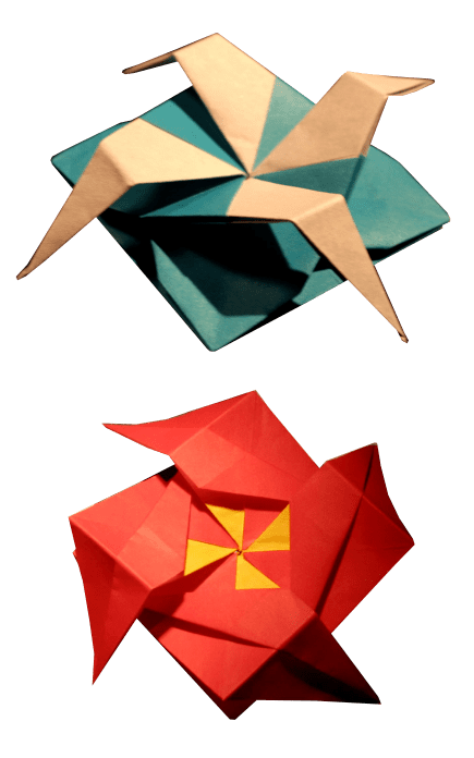 Kunihiko Kasahara pinwheel modules for cubes by Kunihiko Kasahara ORIGAMI