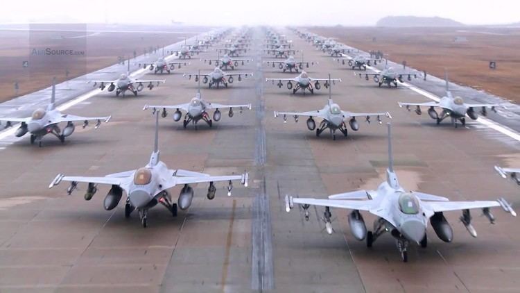 Kunsan Air Base Massive USAF F16 Elephant Walk At Kunsan Air Base South Korea YouTube