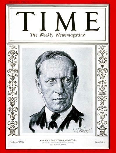 Kurt Schmitt TIME Magazine Cover Dr Kurt Schmitt Aug 6 1934 Germany