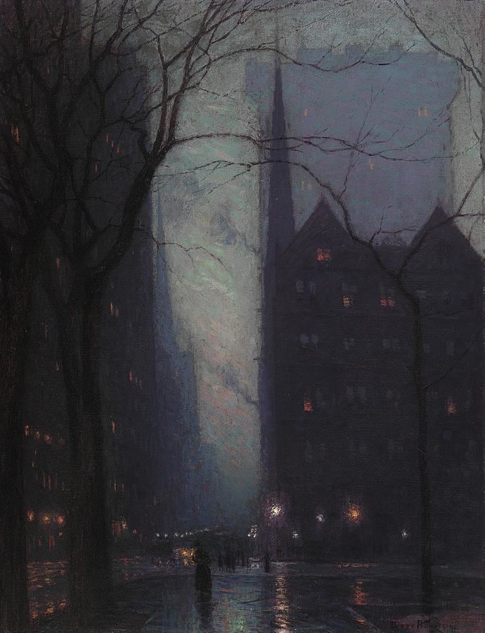 L. Birge Harrison Fifth Avenue At Twilight by Lowell Birge Harrison