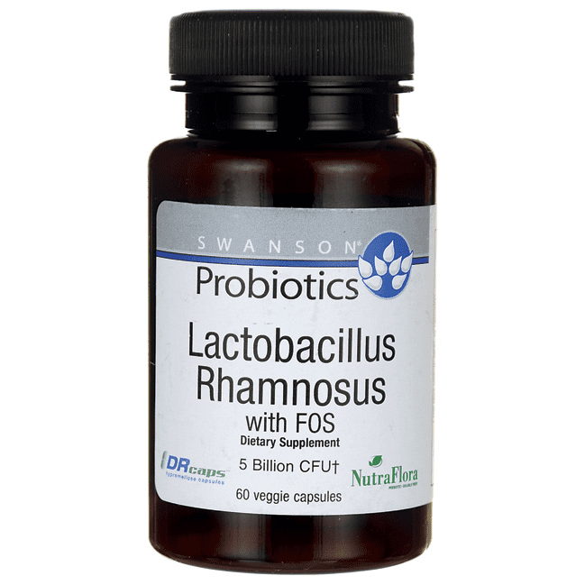 Lactobacillus rhamnosus Swanson Probiotics Lactobacillus Rhamnosus with FOS 60 Veg Drcaps
