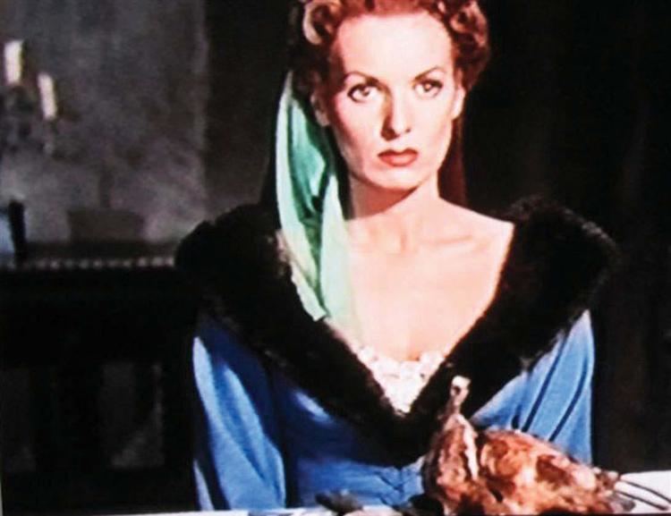 Lady Godiva of Coventry Maureen OHara blue overdress from Lady Godiva of Coventry