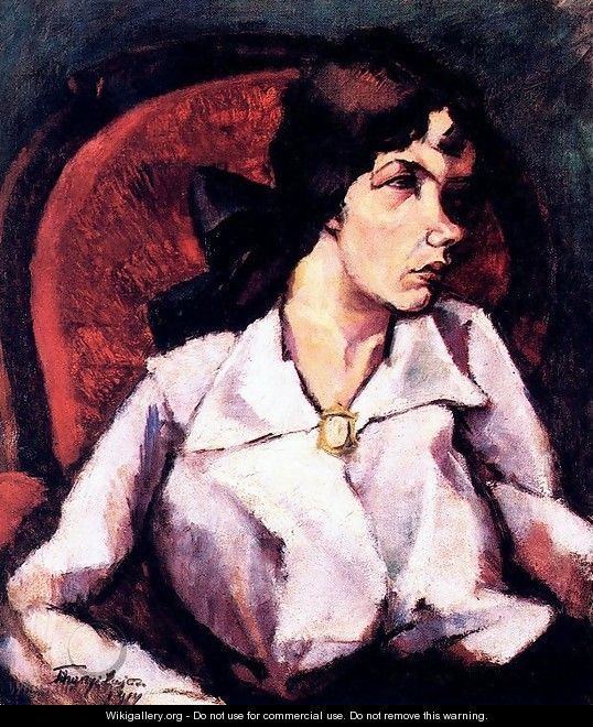 Lajos Tihanyi Portrait of a Woman Magda Leopold 1914 Lajos Tihanyi