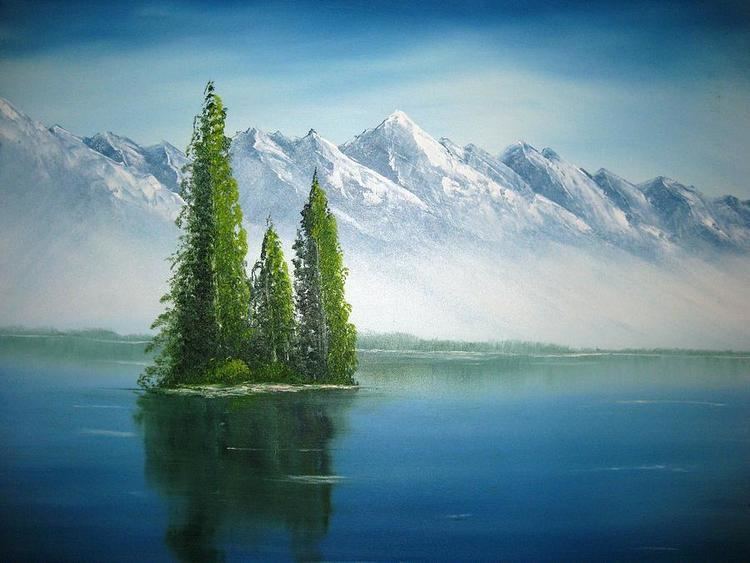 Lake island Lake Island Painting by Bobby Perkins