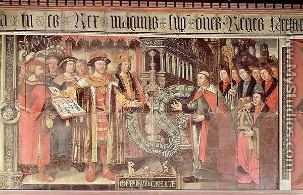Lambert Barnard Bishop Robert Sherburne with Henry VIII by Lambert Barnard