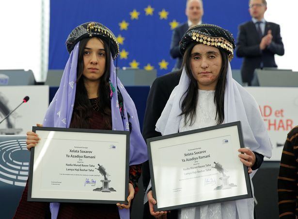 Lamiya Aji Bashar Women abducted and gang raped by ISIS receive human rights award in