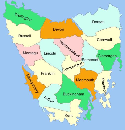 Lands administrative divisions of Tasmania