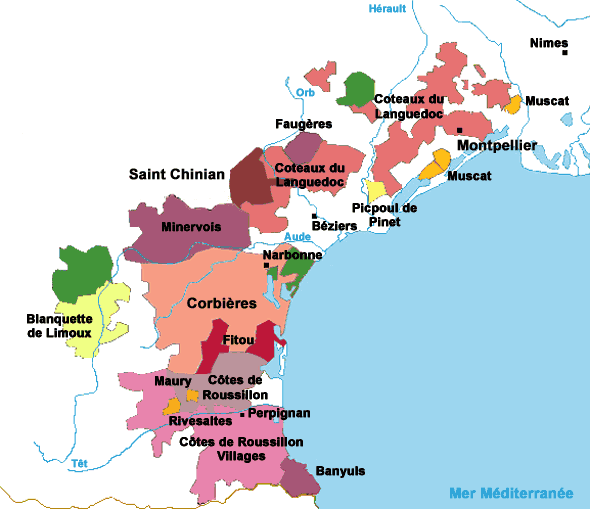 Languedoc-Roussillon wine Languedoc Roussillon Wine Map