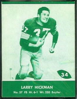 Larry Hickman wwwfootballcardgallerycom1961PackersLaketoL