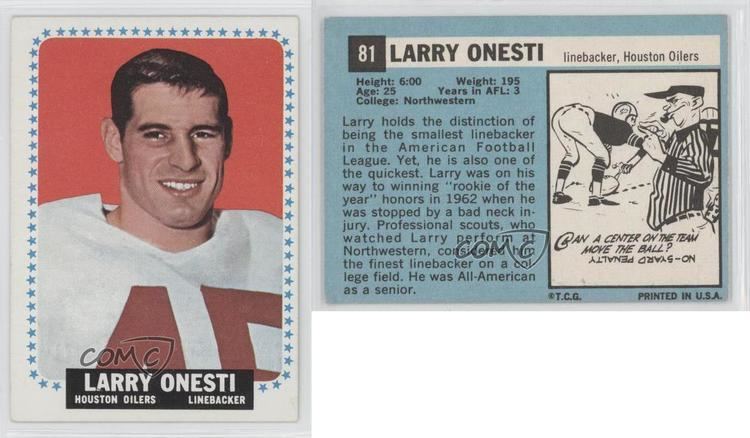 Larry Onesti 1964 Topps 81 Larry Onesti Houston Oilers RC Rookie Football Card