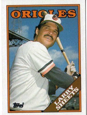 Larry Sheets BALTIMORE ORIOLES Larry Sheets 327 TOPPS Orange Back 1988 MLB