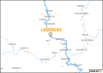 Las Nieves, Agusan del Norte Las Nieves Philippines map nonanet