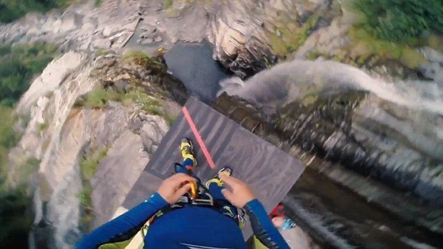 Laso Schaller Video of Laso Schaller setting world record for highest cliffjump
