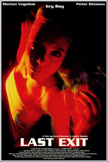 Gry Bay lying on the floor while wearing a sleeveless blouse in the movie poster of the 2003 film, Last Exit