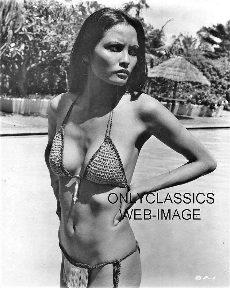 Laura Gemser LAURA GEMSER SEXY BUSTY HOT PROVOCATIVE BIKINI SWIMSUIT PHOTO BLACK