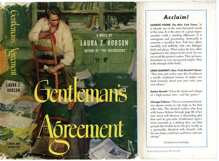 Laura Z. Hobson Gentlemans Agreement by Laura Z Hobson 1947 Tom Lovell