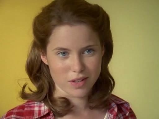 Lauren Hewett as Kathy Morghan wearing a checkered shirt in a scene from the TV series 'Spellbinder: Land of the Dragon Lord' (1997)