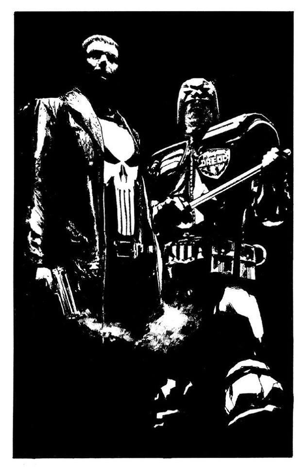 Laurence Campbell Punisher meets Dredd thanks to Laurence Campbell ECBT2000AD