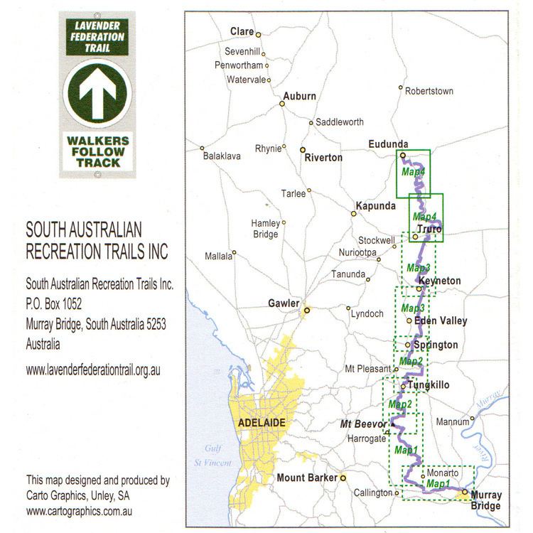 Lavender Federation Trail Lavender Federation Trail Map 4 Truro to Eudunda Walking SA
