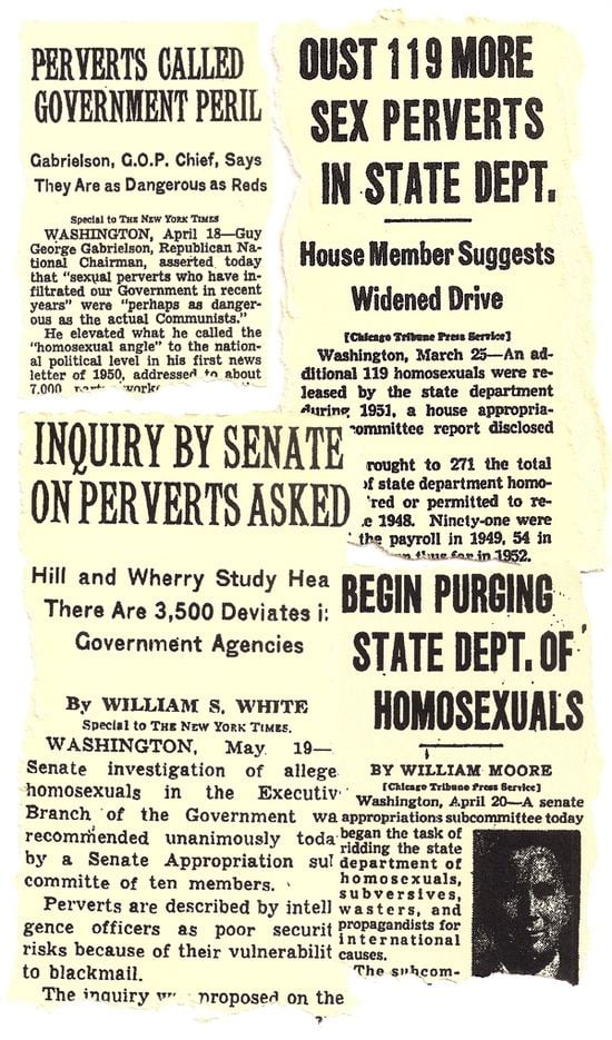 Lavender scare Today in history State Department reveals purge of 91 homosexuals