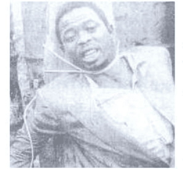 Lawrence Anini was tied to a tree while wearing a coat and long sleeves