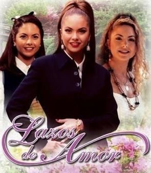 Lucero playing the characters of the identical triplets-María Fernanda, María Paula and María Guadalupe in the 1995 film "Lazos de Amor
