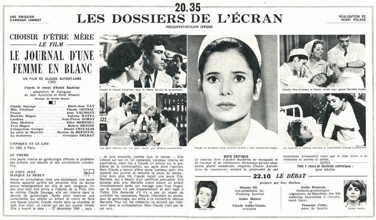 Le Journal d'une femme en blanc Base de donnes de films franais avec images