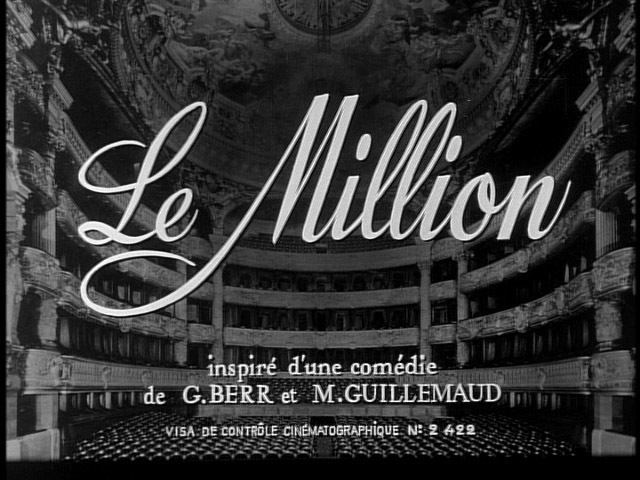 Le Million Le million 1931 Ren Clair Annabella Ren Lefvre JeanLouis